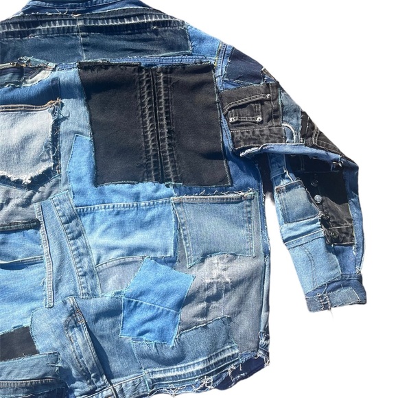 Patchwork Denim Flannel Reworked - Picture 7 of 7